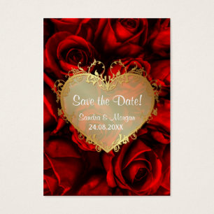 Red Rose Floral Wedding Save the Date