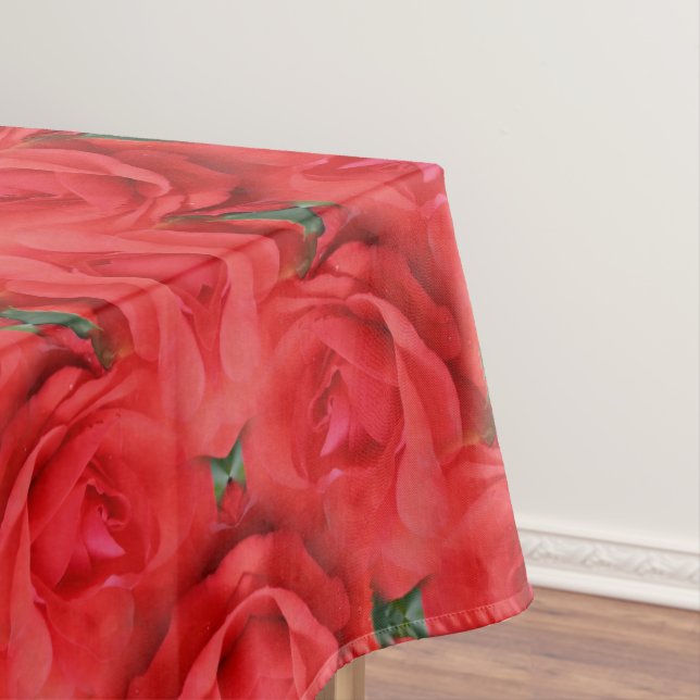 Red Rose Flower Abstract Nature Pattern  Tablecloth (In Situ)