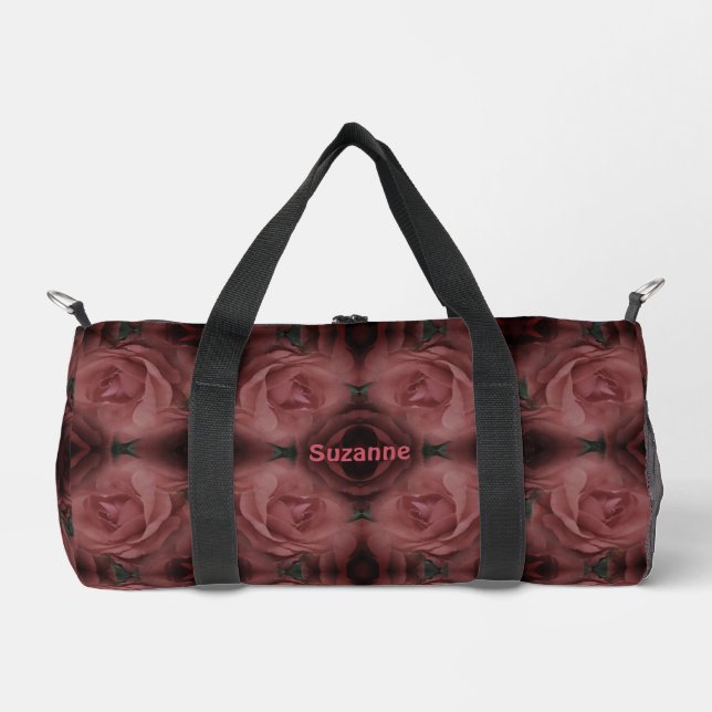 Red Rose Flower Abstract Personalised  Duffle Bag (Front)