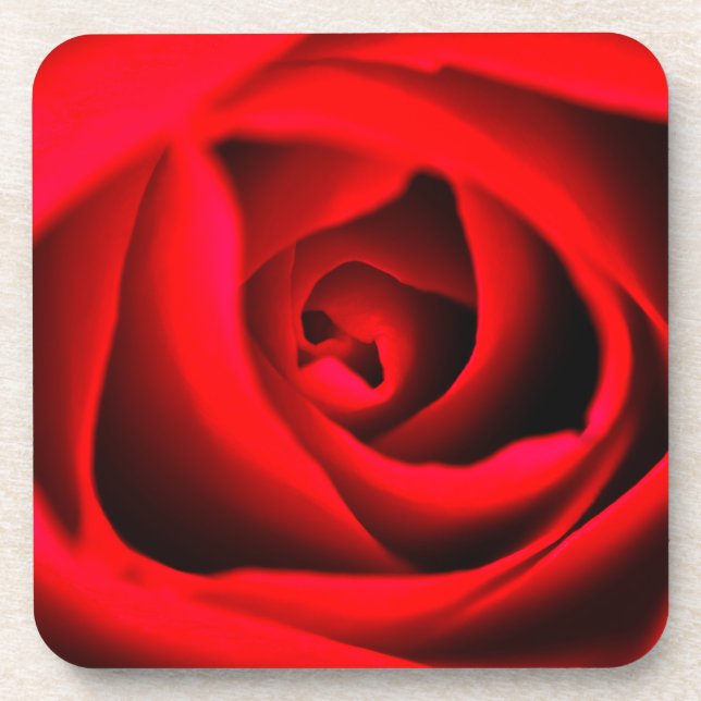 Red rose flower Coaster (Front)