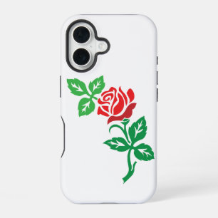 Red Rose Flower Design – Classic Floral Beauty iPhone 16 Case