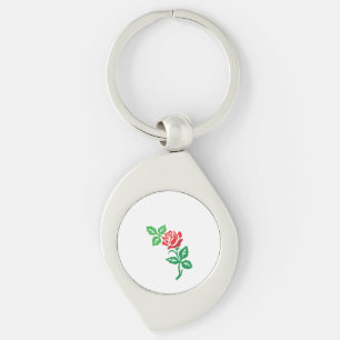 Red Rose Flower Design – Classic Floral Beauty Key Ring