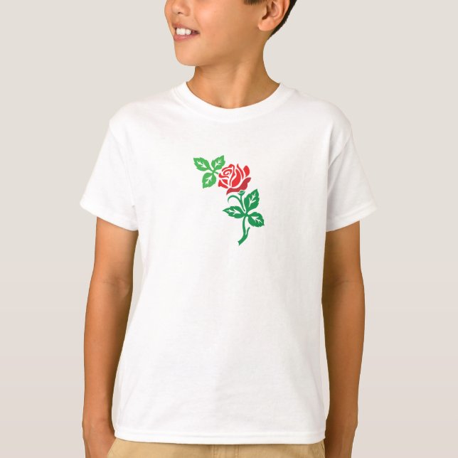 Red Rose Flower Design – Classic Floral Beauty T-Shirt (Front)