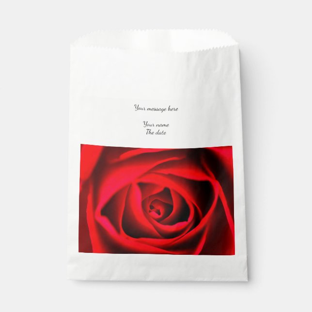 Red rose flower Favor bag (Front)