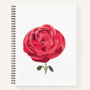 Red Rose Flower Floral Red Rose Notebook