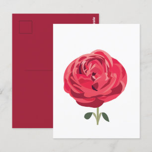 Red Rose Flower Floral Red Rose Postcard
