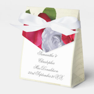 Red rose flower floral romantic wedding favour box