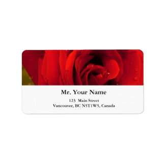 red rose flower label