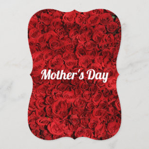 Red Rose Flower Mothers Day Card