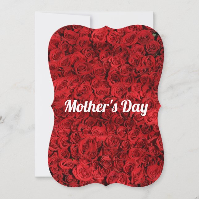 Red Rose Flower Mothers Day Card (Front)