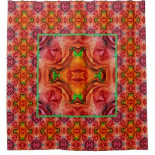 Red Rose Flower Nature Abstract  Shower Curtain