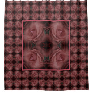 Red Rose Flower Nature Abstract Vintage  Shower Curtain