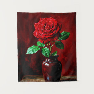 Red Rose Flower Painting  Tapestry