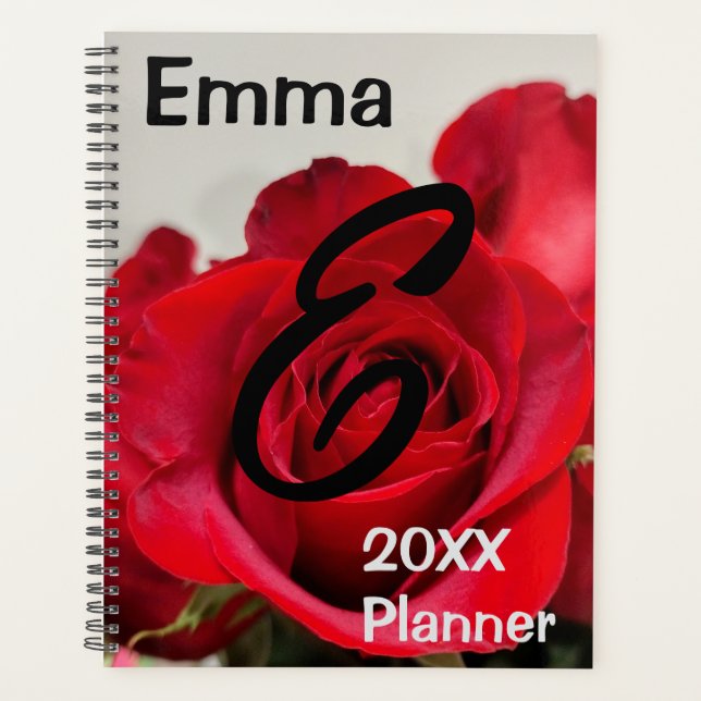Red Rose Flower Photo Planner (Front)