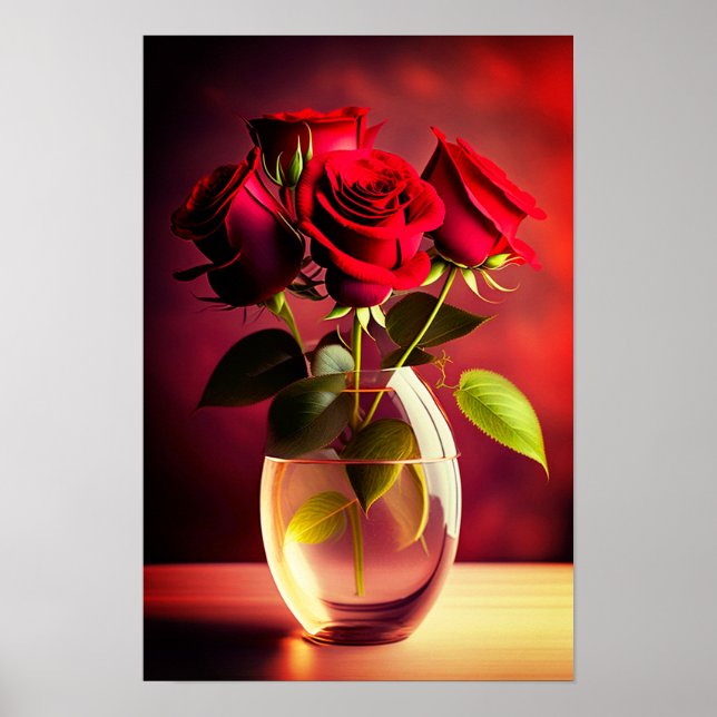 Red Rose Flower Poster (Front)