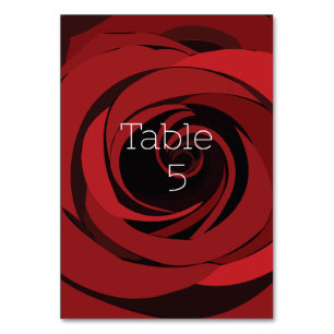 Red Rose Flower     Table Number