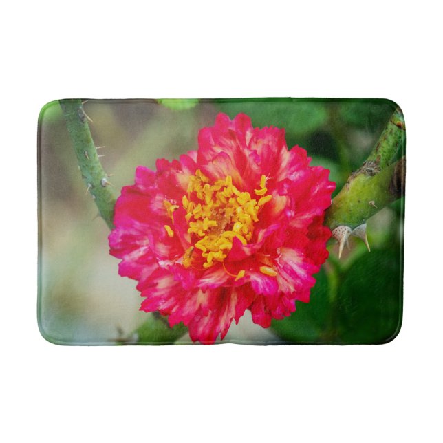 Red rose flowers bath mat (Front)