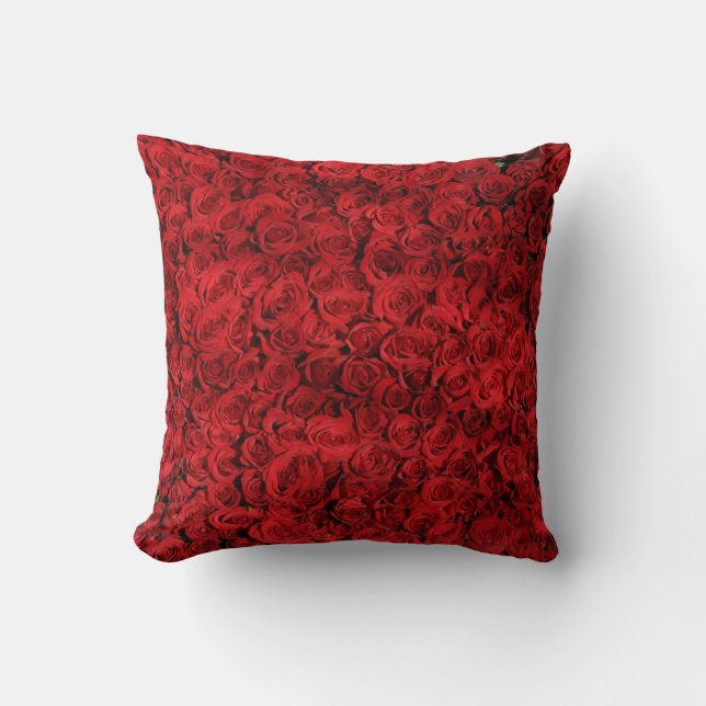 Red Rose Flowers Cushion (Front)