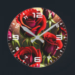 Red Rose Flowers Digital Artwork-58567 Round Clock<br><div class="desc">Red Rose Flowers Digital Artwork-58567</div>