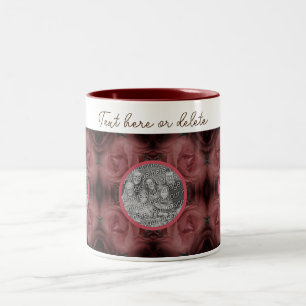 Red Rose Frame Personalized Add Your Photo Two-Tone Coffee Mug