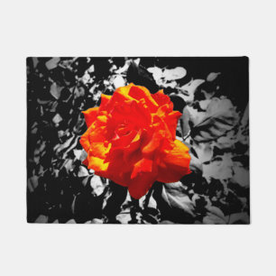 Red rose front doormat