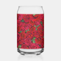 Red Rose Garden Floral Seamless Romantic Pattern
