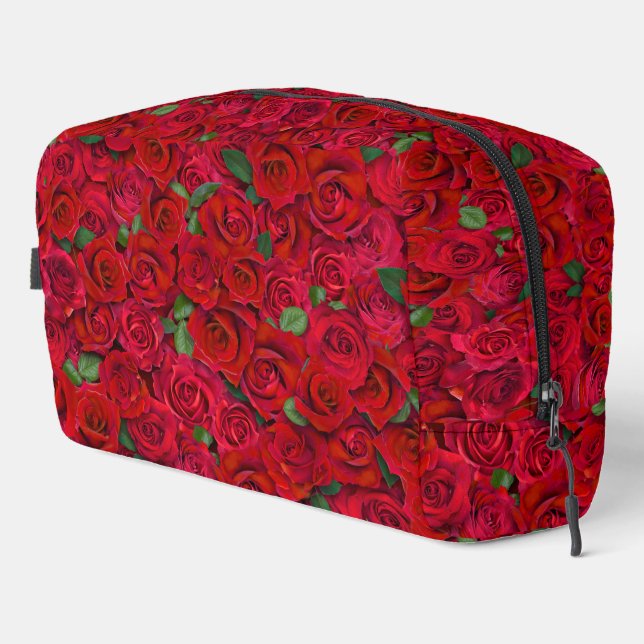 Red Rose Garden Floral Seamless Romantic Pattern Dopp Kit (Right Corner)