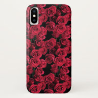 Red Rose Garden Flowers Floral iPhone X Case