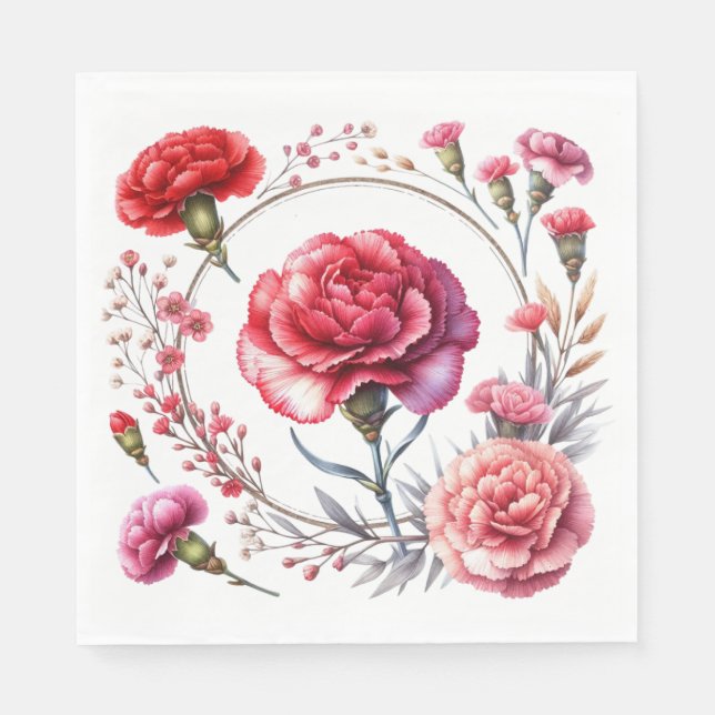 Red Rose Garden  Napkin (Front)