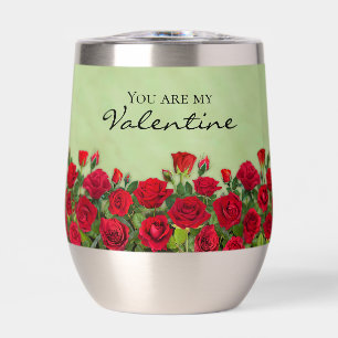 Red Rose Garden Valentine Floral Custom Text
