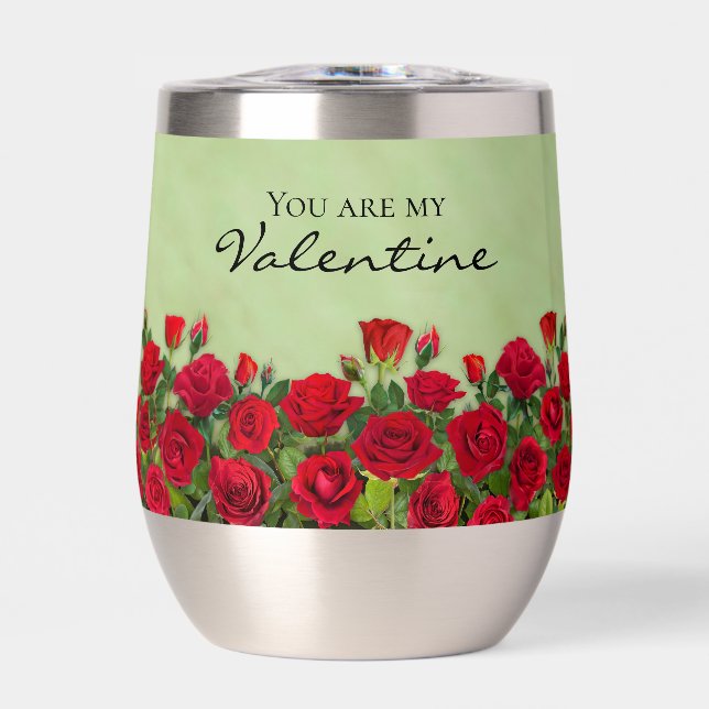 Red Rose Garden Valentine Floral Custom Text (Front)