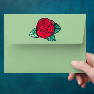 Red Rose Gardeners art retro roses Envelope