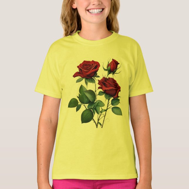 Red Rose Girls' Basic T-Shirt (Front)