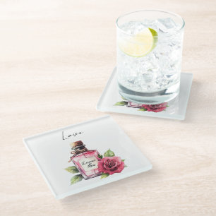 Red Rose Glass Coaster