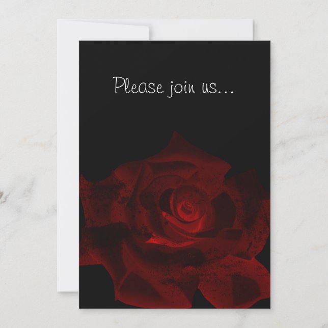 Red Rose Glow Gothic Bridal Shower Invitation (Front)