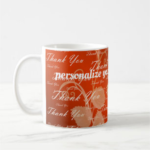 red,rose, gold, silver, thank + you, flowers, coffee mug