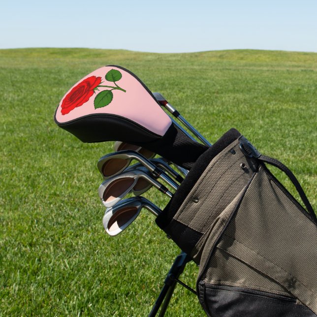 Red Rose Golf Driver Head Cover (In Situ)