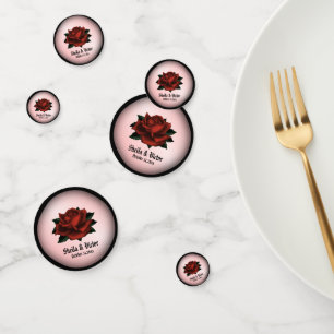 Red Rose Gothic Wedding Personal Confetti