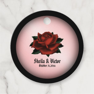 Red Rose Gothic Wedding Personal Favour Tags