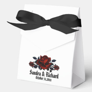 Red Rose Gothic Wedding White Personal   Favour Box