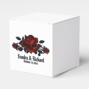 Red Rose Gothic Wedding White Personal   Favour Box