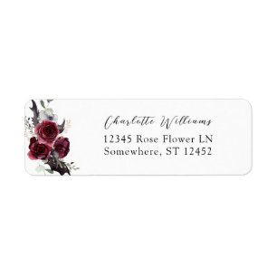 Red Rose Halloween Bats Return Address
