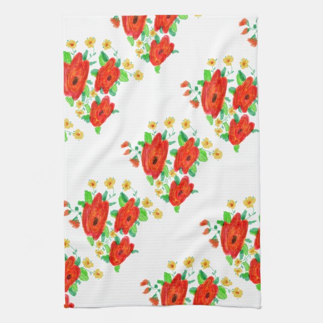 Red Rose Hand Towel (Vertical)
