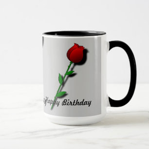 Red Rose "Happy Birthday" Mug