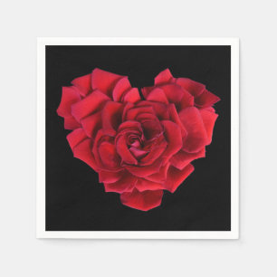 Red Rose Heart Napkin