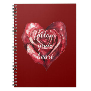 Red Rose Heart Notebook