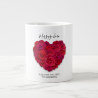 Red Rose Heart Romantic Floral Custom Text