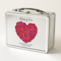 Red Rose Heart Romantic Floral Custom Text