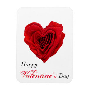 Red Rose Heart Shape - Valentine's Day Magnet