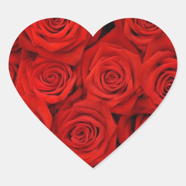RED ROSE HEART STICKERS AND ENVELOPE SEALS (Front)